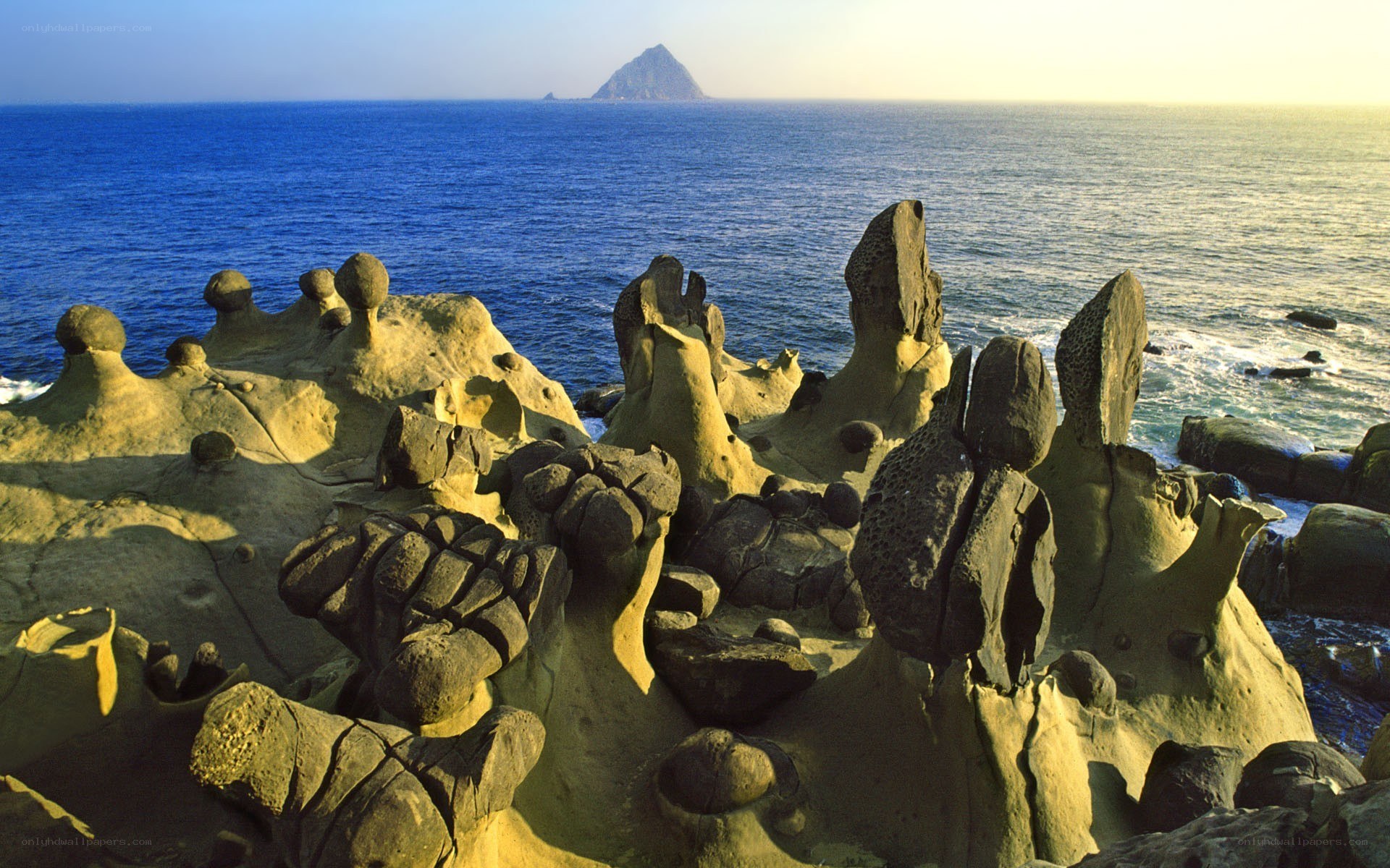 Unique rock formations by the sea