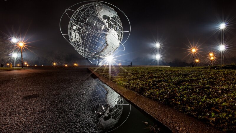 Unisphere Sculpture at Night