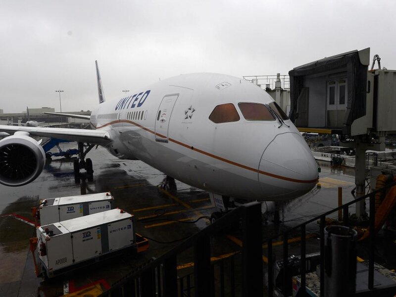 United Airlines Airplane — White, Overcast