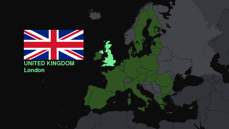 United Kingdom on map