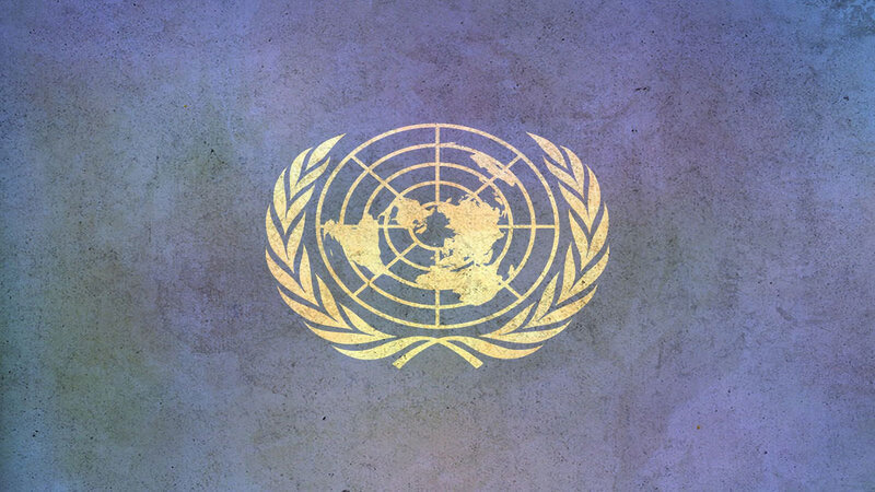 United Nations emblem on textured background