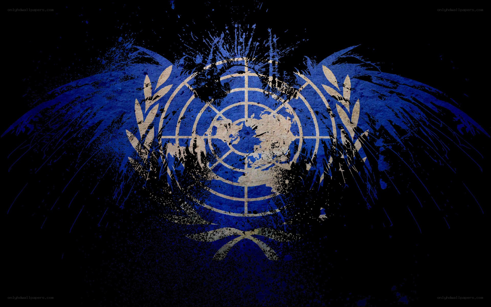 United Nations logo with wings