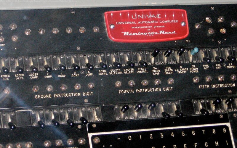 Univac computer control panel
