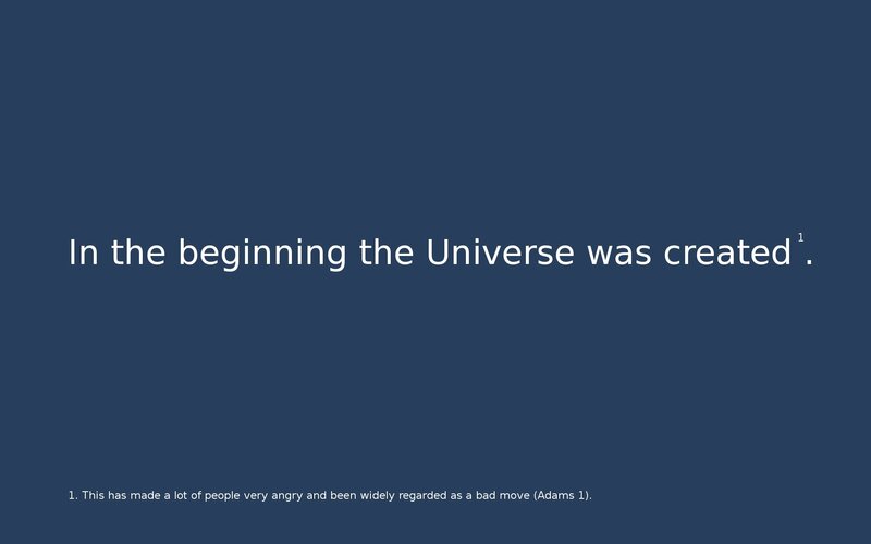 universe creation statement