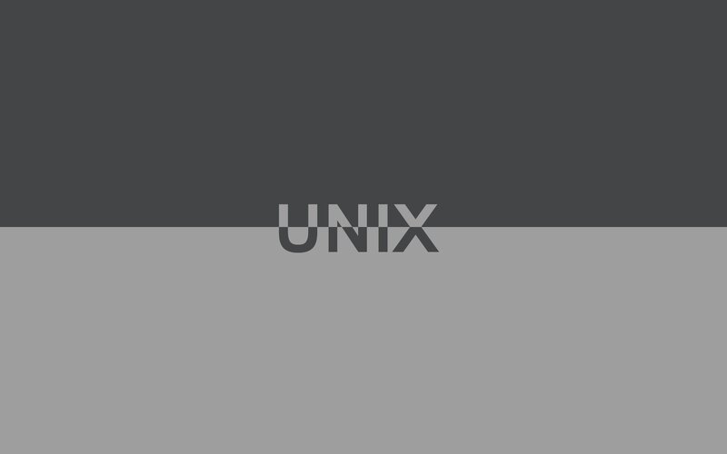 Unix text on gray background