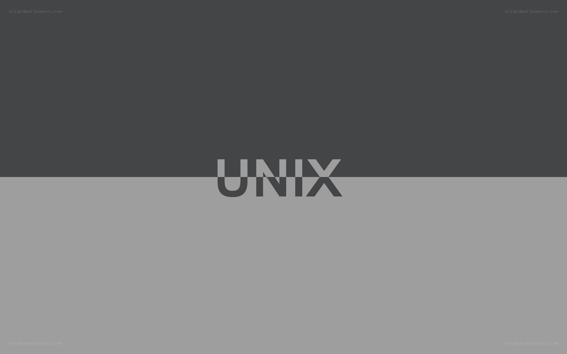 Unix text on gray background