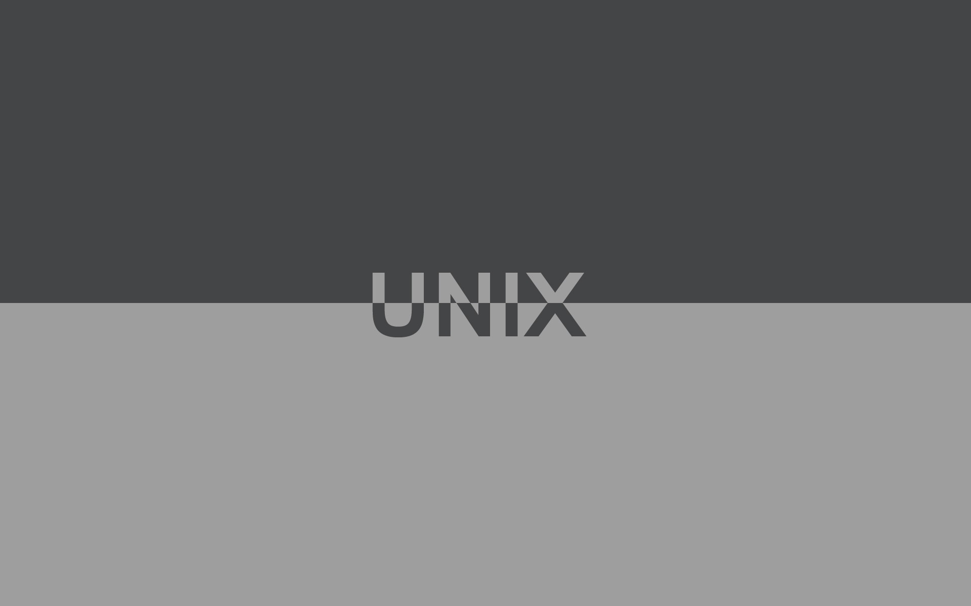 Unix text on gray background