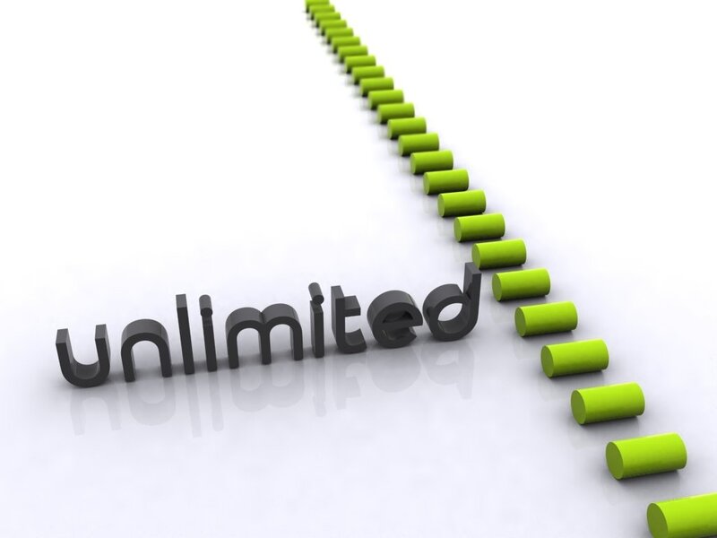 unlimited concept with green cylinders