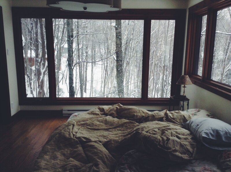 Unmade Bed in Winter