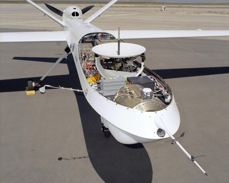 Unmanned aerial vehicle on tarmac
