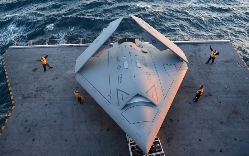 Unmanned Drone on Ship Deck