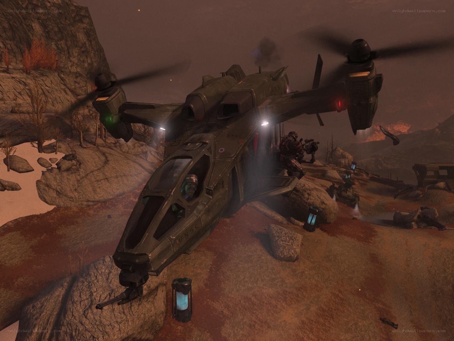 UNSC dropship on alien planet