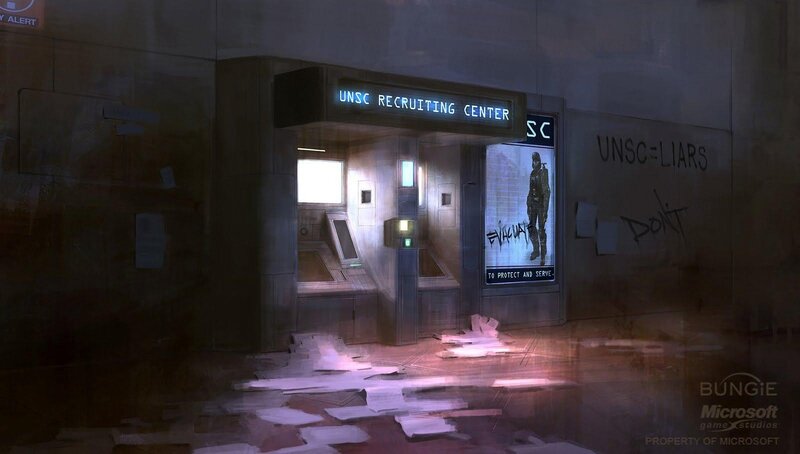 UNSC Recruiting Center concept art