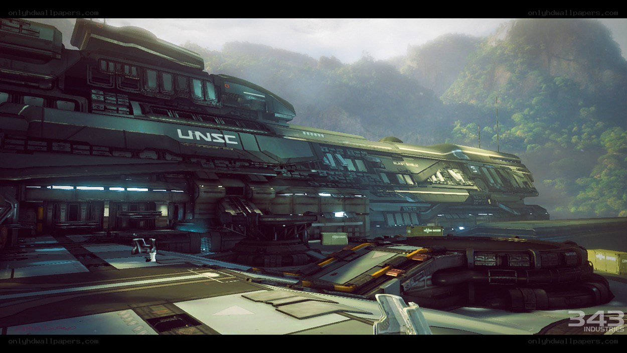 UNSC ship in a jungle setting