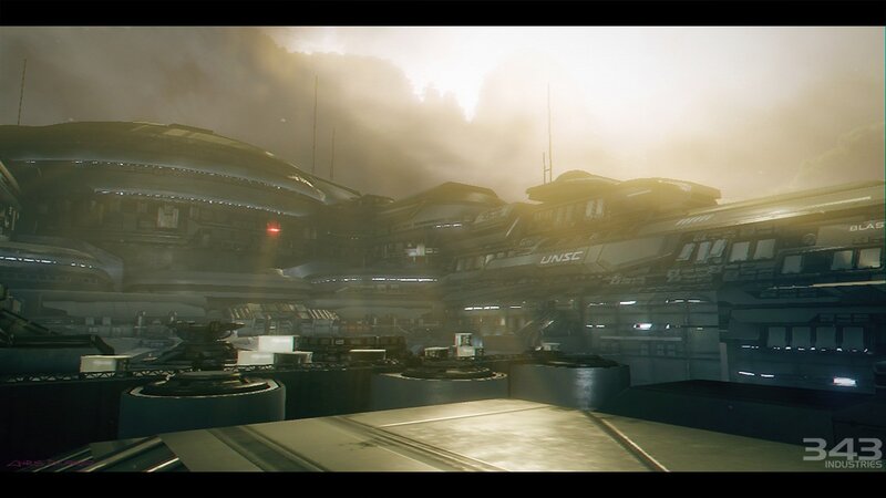 UNSC shipyard at dawn