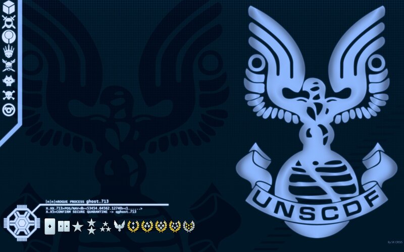 UNSCDF Emblem on Screen — Blue