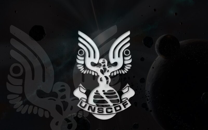 UNSCDF Logo in Space — Black