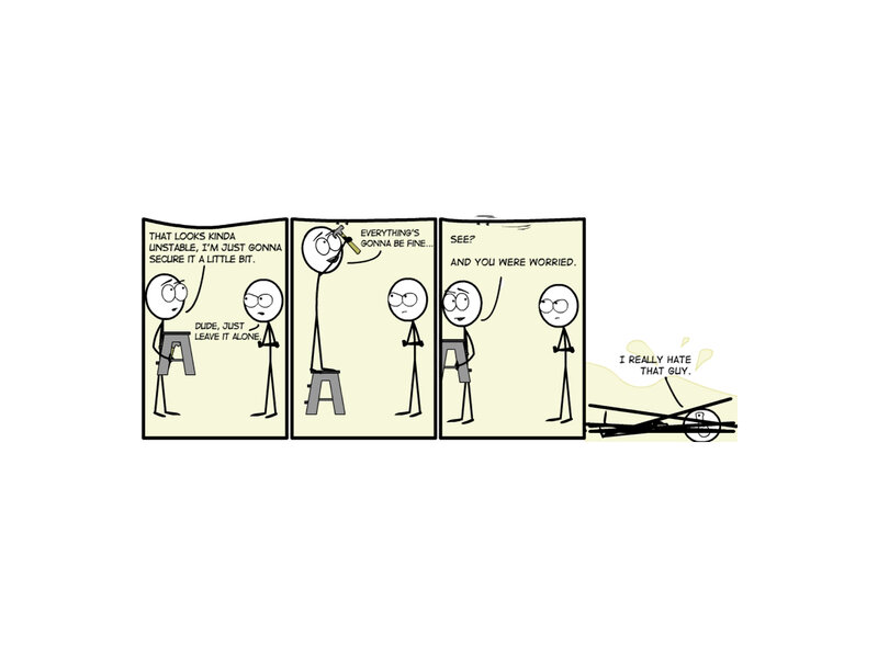 Unstable ladder comic