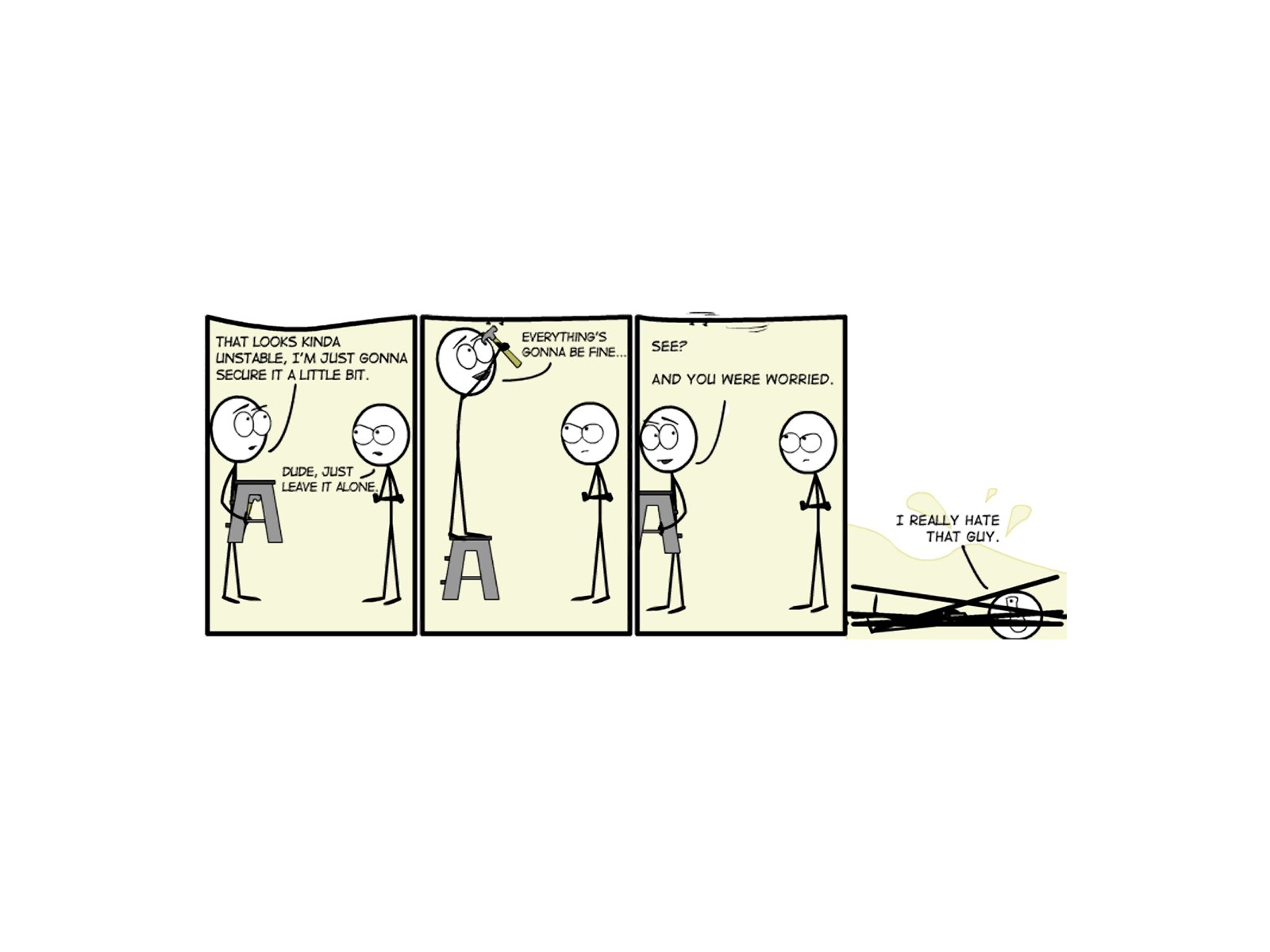 Unstable ladder comic