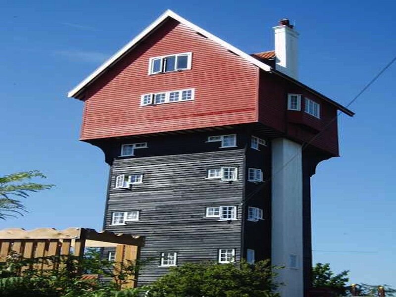 Unusual Red and Black House