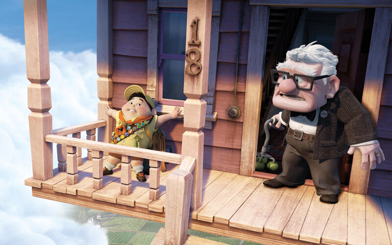 Up: Carl and Russell on a flying house