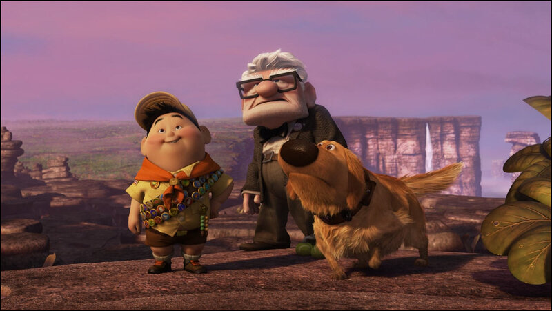 Up: Carl and Russell with Dug
