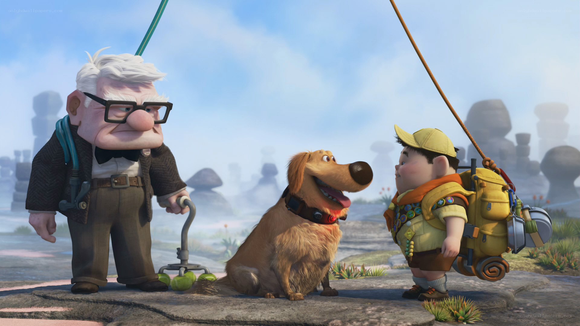 Up: Carl, Dug, and Russell