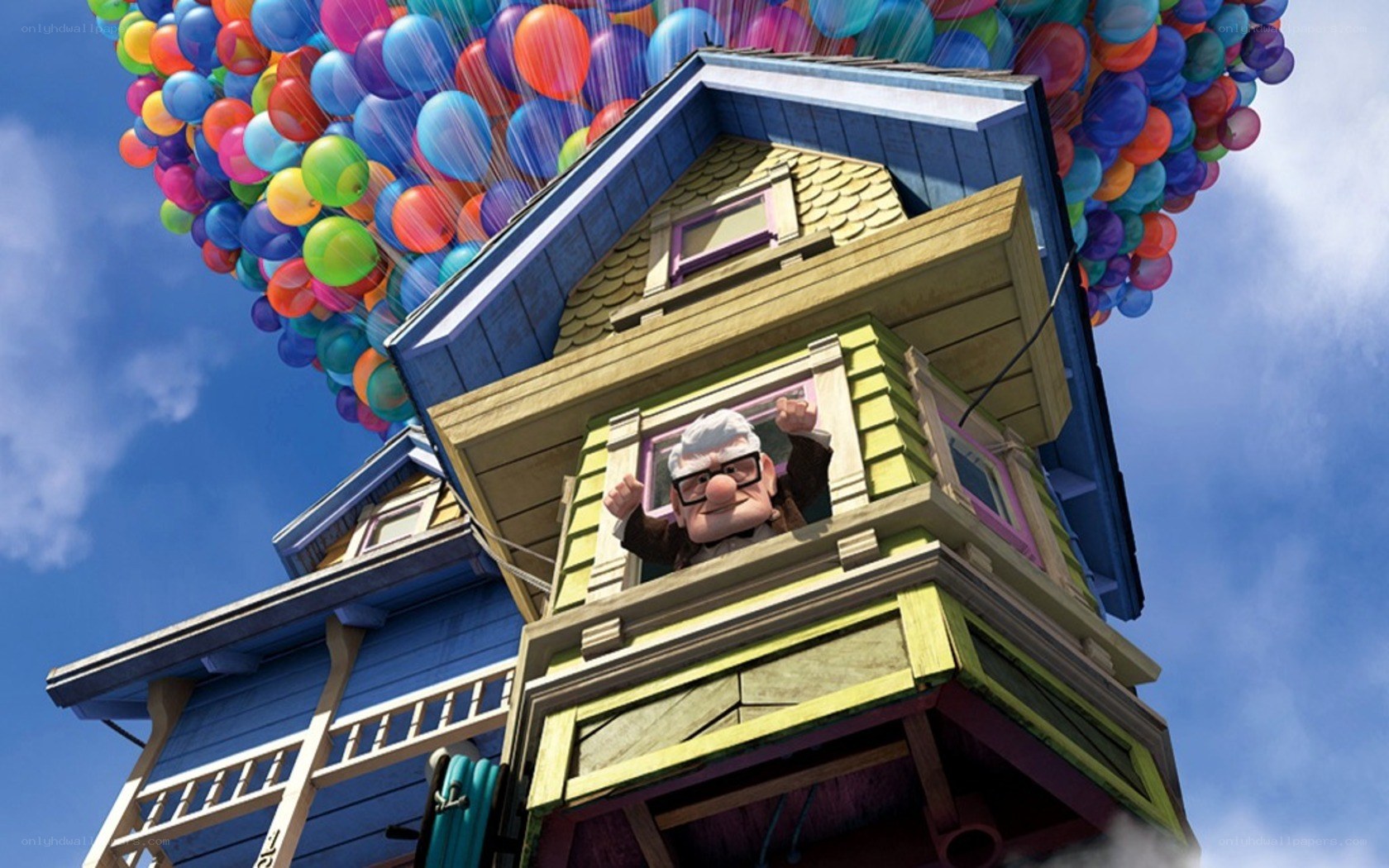 Up house flying with balloons