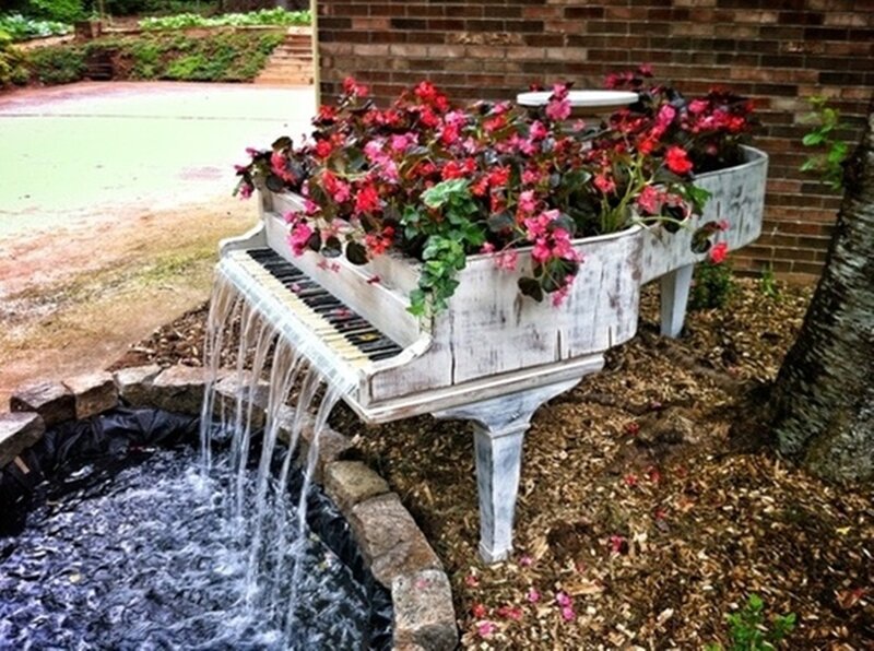 Upcycled Piano Fountain