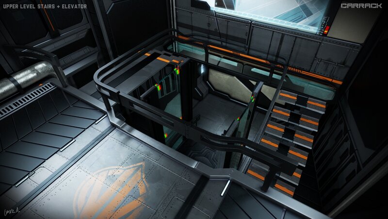 Upper Level Stairs and Elevator