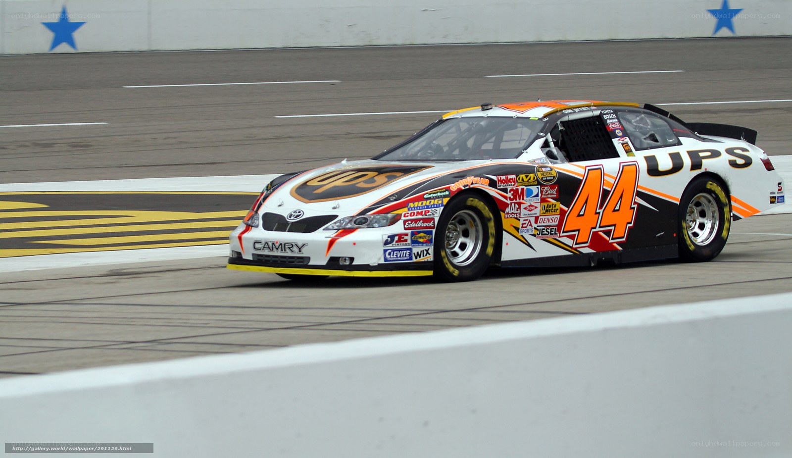 UPS race car on track