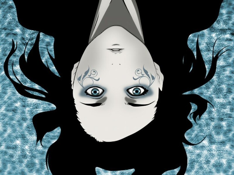 upside-down face in water