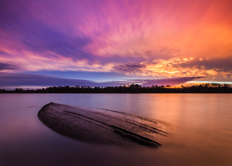Upturned Boat on Water
