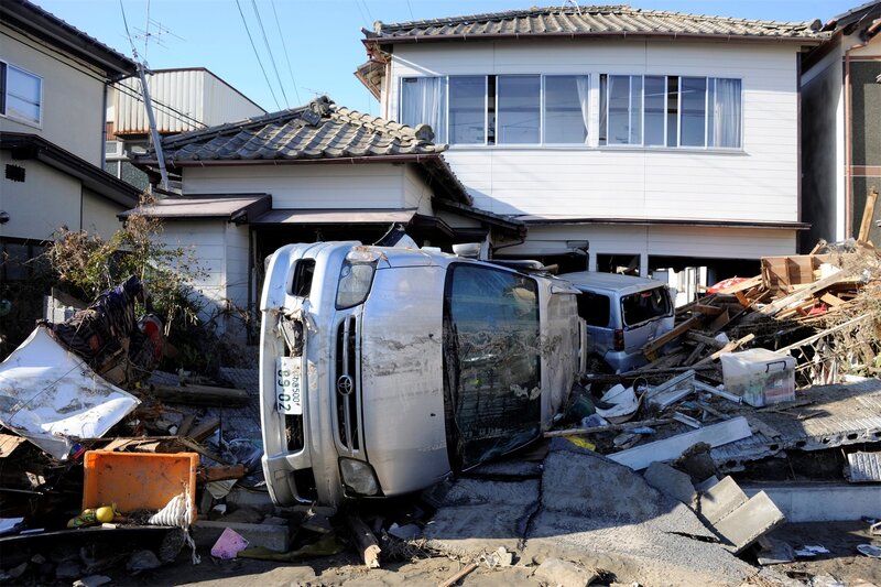 Upturned Silver Van