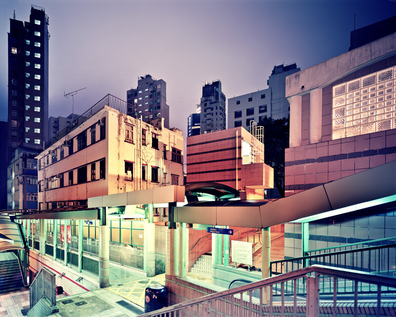 Urban alley at dusk