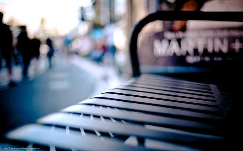 urban bench in city