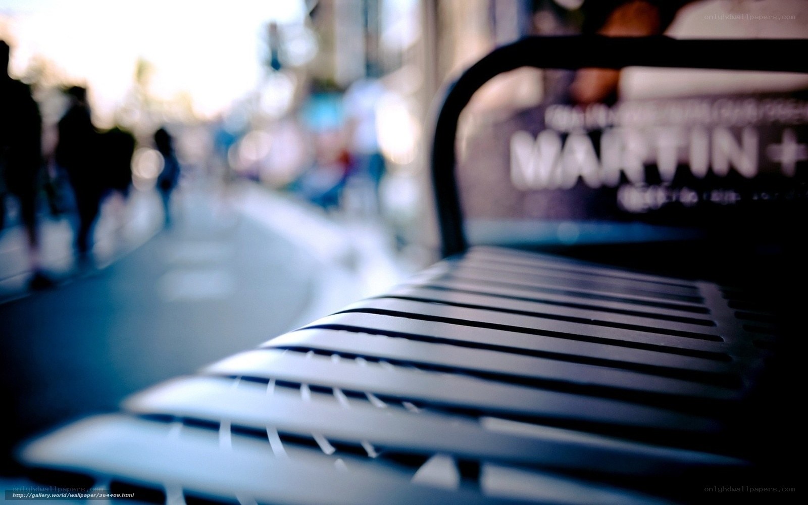 urban bench in city