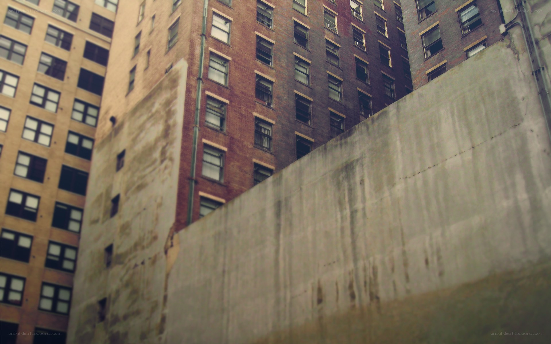 urban buildings and concrete wall