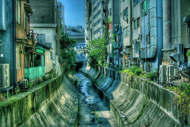 Urban canal in Tokyo