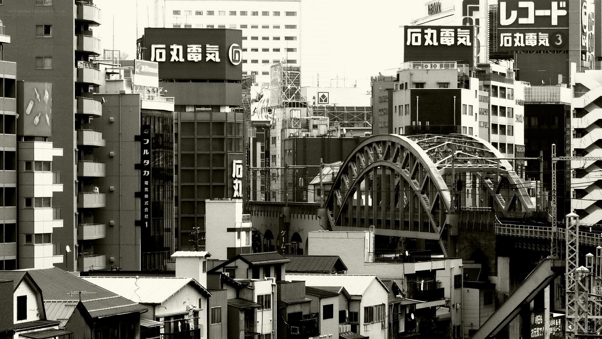 Urban cityscape with bridge