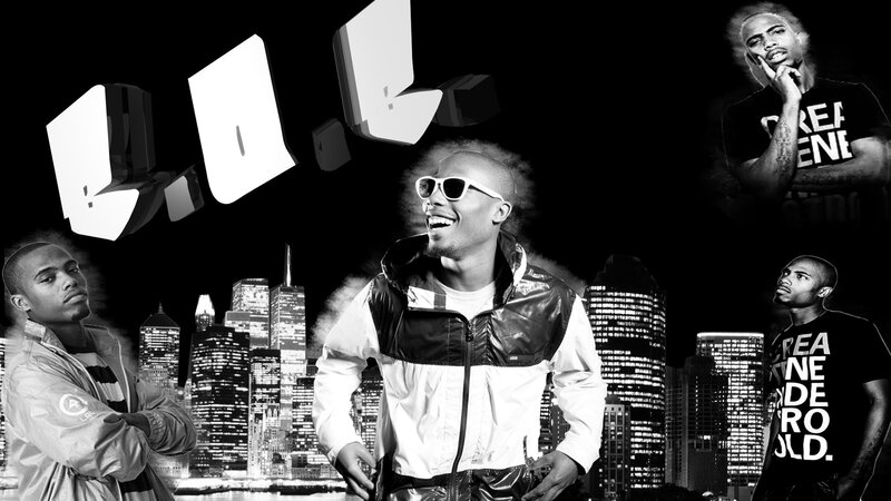Urban collage with city skyline