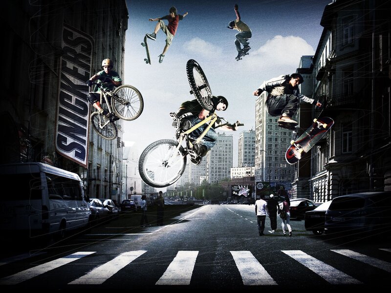 Urban extreme sports action