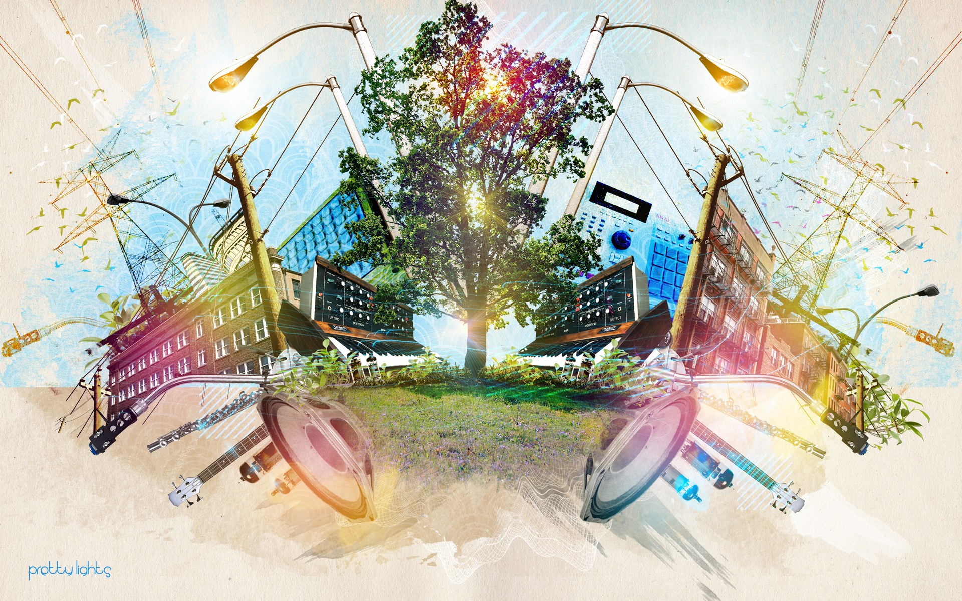 urban nature collage