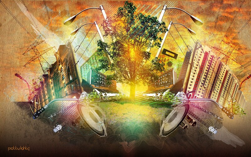 urban nature fusion art