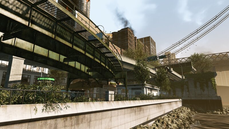 Urban overpass scene
