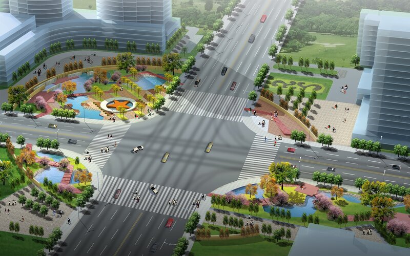Urban park and intersection design