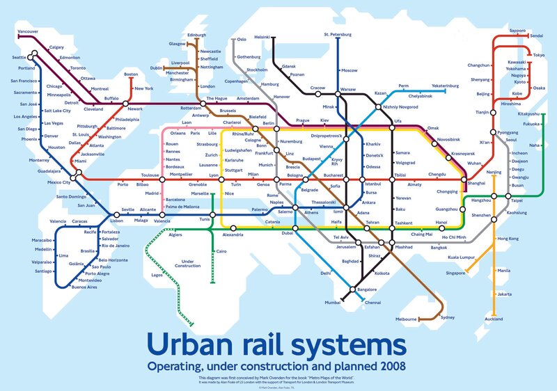 Urban rail systems map