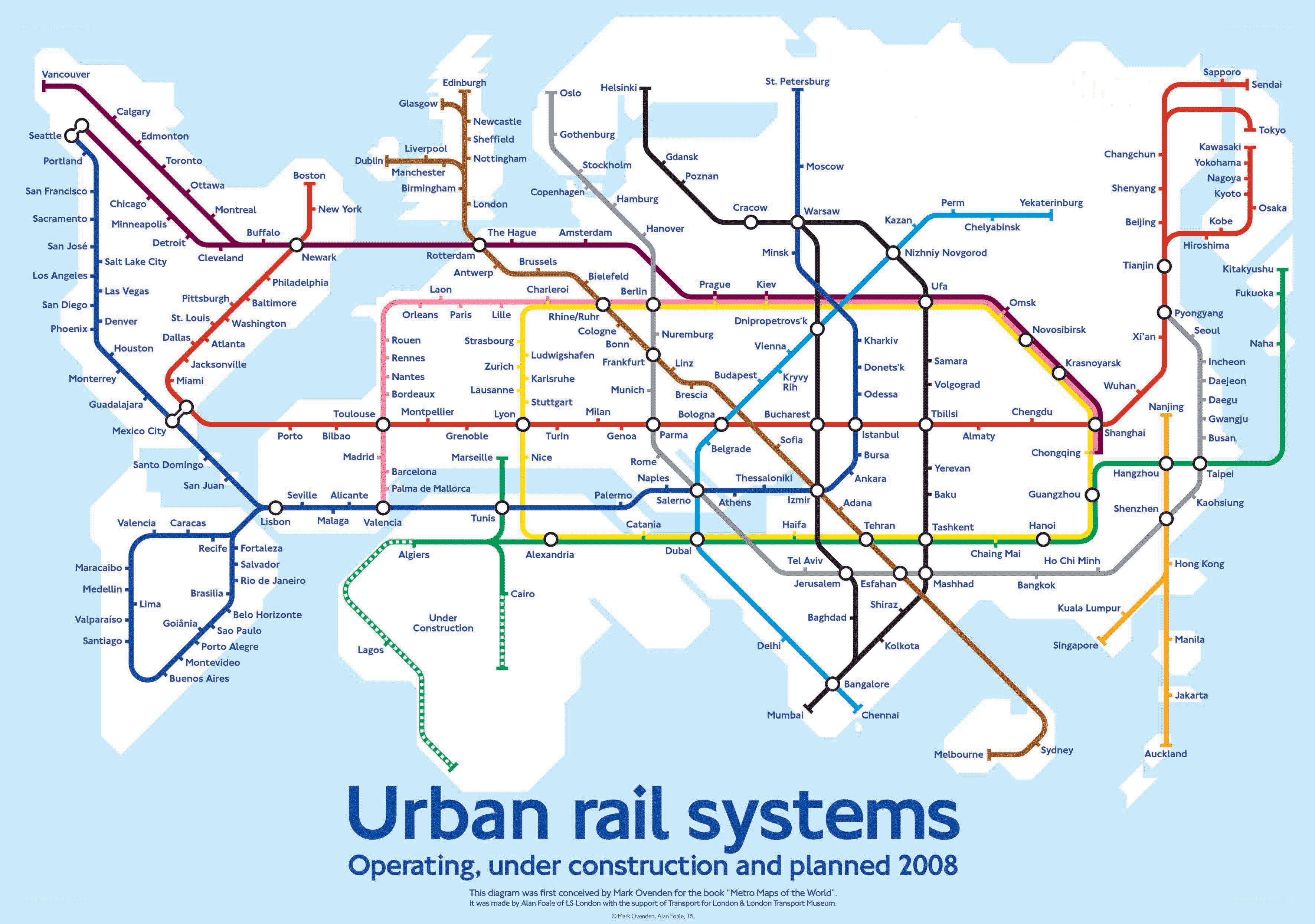 Urban rail systems map