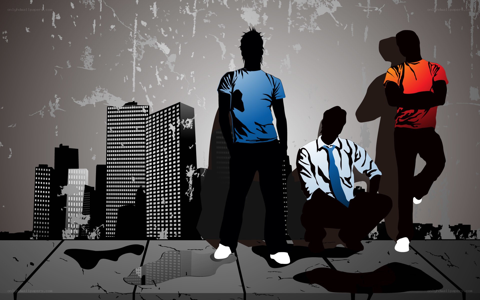 urban silhouettes in cityscape