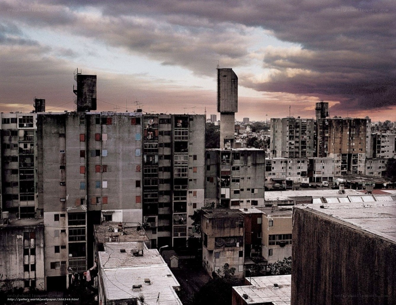Urban skyline at dusk